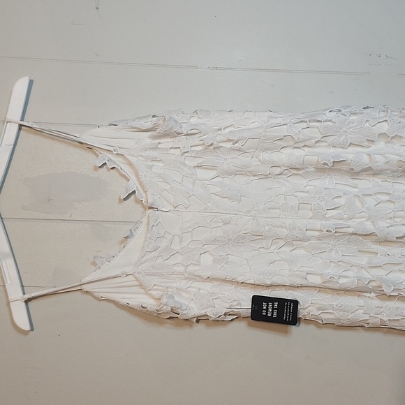 Express Cream Tiered Midi Sundress - Picture 9 of 12